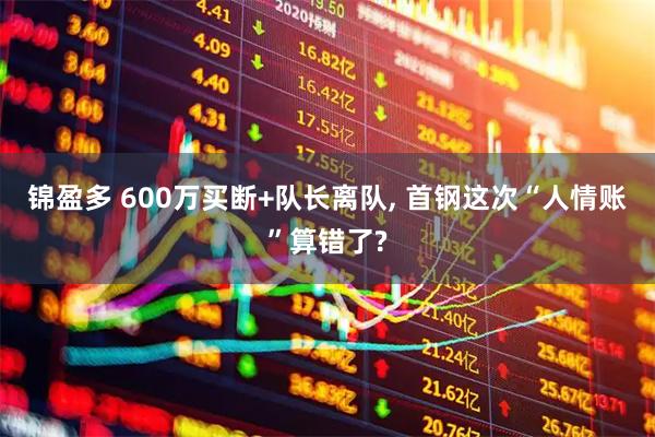 锦盈多 600万买断+队长离队, 首钢这次“人情账”算错了?