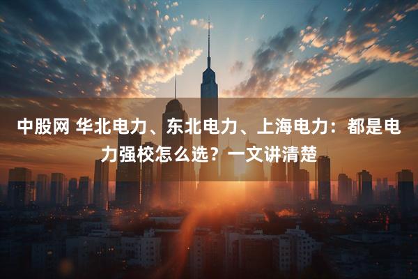 中股网 华北电力、东北电力、上海电力：都是电力强校怎么选？一文讲清楚