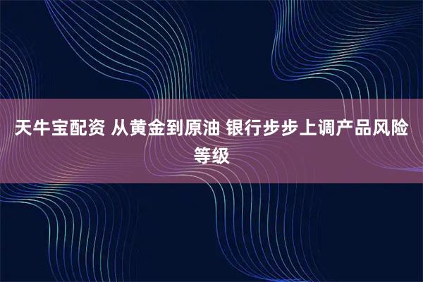 天牛宝配资 从黄金到原油 银行步步上调产品风险等级