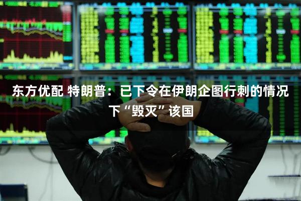 东方优配 特朗普：已下令在伊朗企图行刺的情况下“毁灭”该国