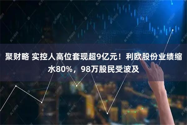 聚财略 实控人高位套现超9亿元！利欧股份业绩缩水80%，98万股民受波及